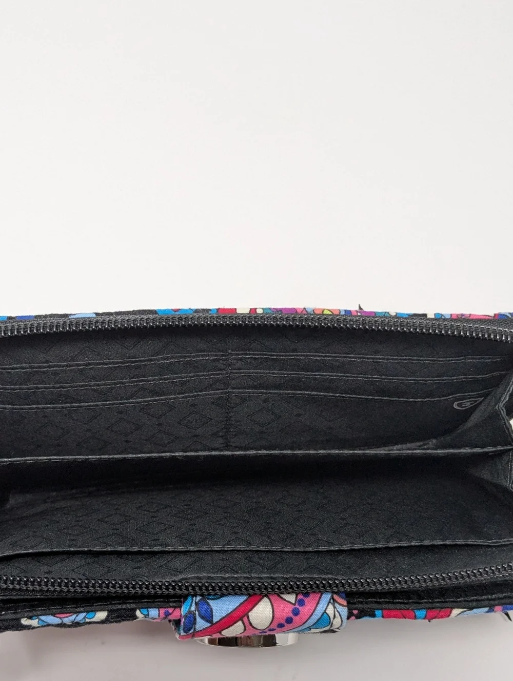 Vera Bradley Black Multicolor Paisley Multi Turn-Lock Wallet - Picture 7 of 12